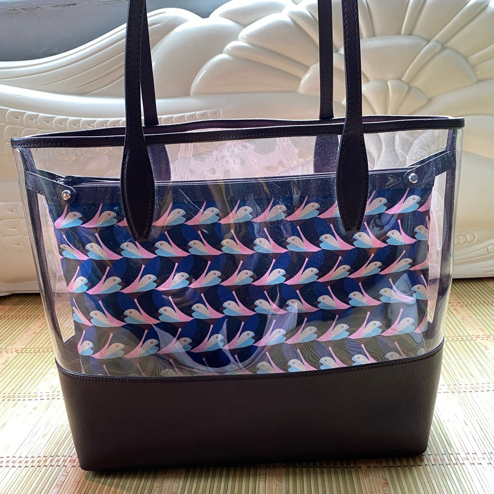 Kate Spade Multi Compartment Clear PVC Tote Bag With Removable Pouch